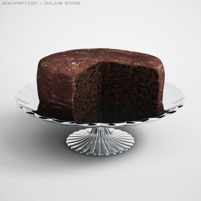 chocolate cake 12 3D Model .c4d .max .obj .3ds .fbx .stl .blend