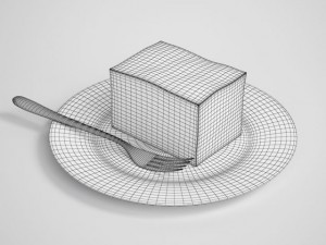 cake slice on plate 13 3D-Modell