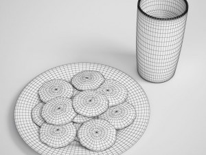 milk  cookies 14 Modelo 3D