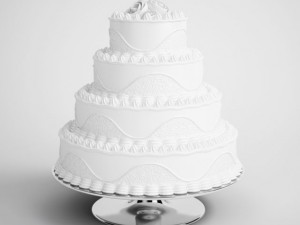 tiered wedding cake 16 3D Model