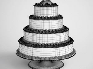 tiered wedding cake 16 3D 모델