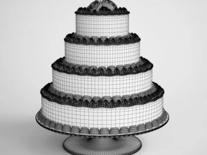 tiered wedding cake 16 3D Model