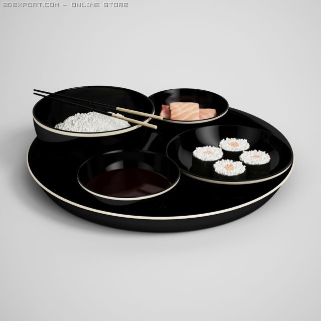sushi 20 Modelo 3D .c4d .max .obj .3ds .fbx .stl .blend 