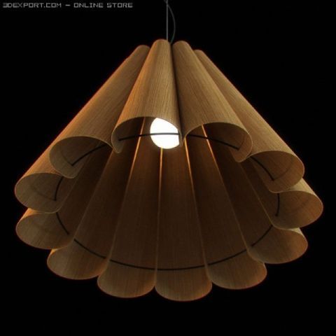 wooden lampshade 02 3D 模型 .c4d .max .obj .3ds .fbx .stl .blend 
