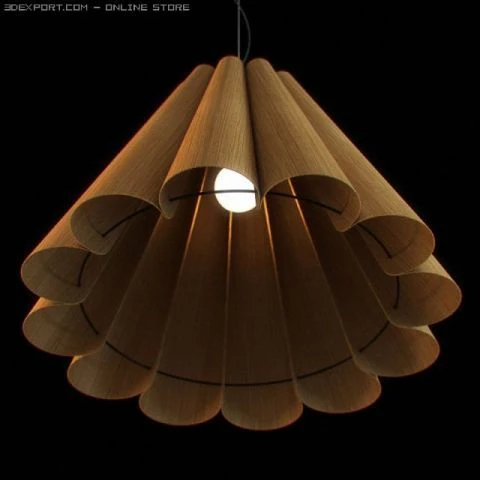 wooden lampshade 02 3D Model .c4d .max .obj .3ds .fbx .stl .blend 