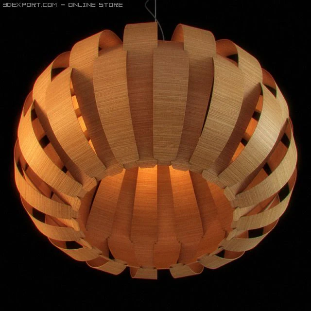 unique wooden chandelier 03 3D Model .c4d .max .obj .3ds .fbx .stl .blend 