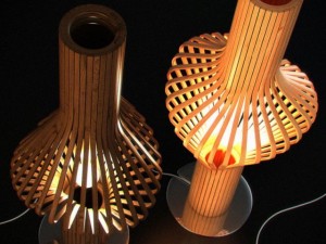 wooden floor lamp 05 Model 3D