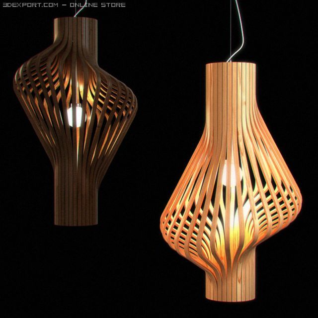 wooden hanging light fixture 06 3D मॉडल .c4d .max .obj .3ds .fbx .stl .blend 