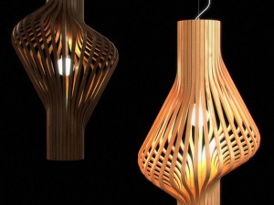 wooden hanging light fixture 06 3Dモデル
