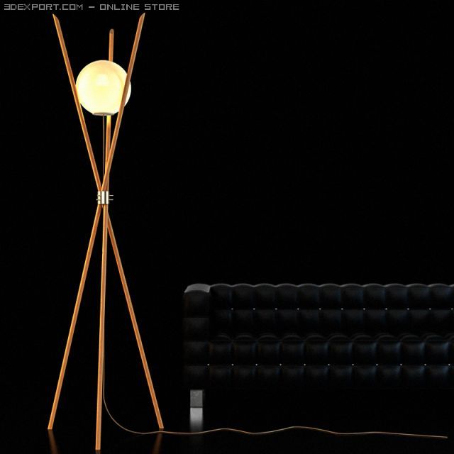 wooden floor lamp 10 3D-Modell .c4d .max .obj .3ds .fbx .stl .blend 