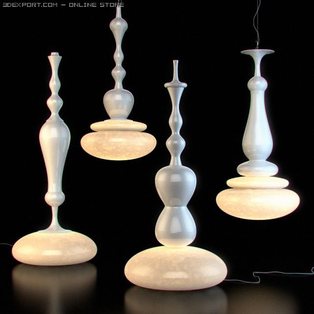 modern lamp set 11 3D Model .c4d .max .obj .3ds .fbx .stl .blend 