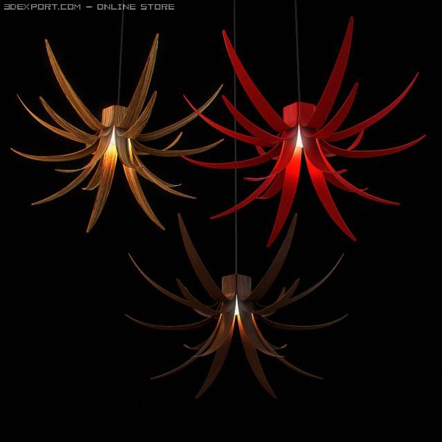 wooden lampshades 12 Model 3D .c4d .max .obj .3ds .fbx .stl .blend 