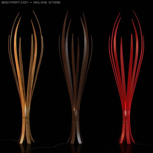 wooden floor lamps 13 3D Model .c4d .max .obj .3ds .fbx .stl .blend