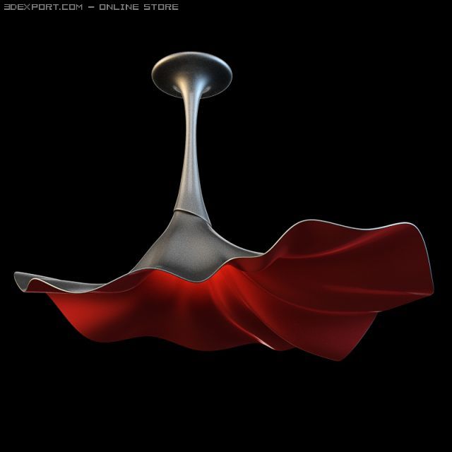 chrome ceiling light 14 3D Model .c4d .max .obj .3ds .fbx .stl .blend 