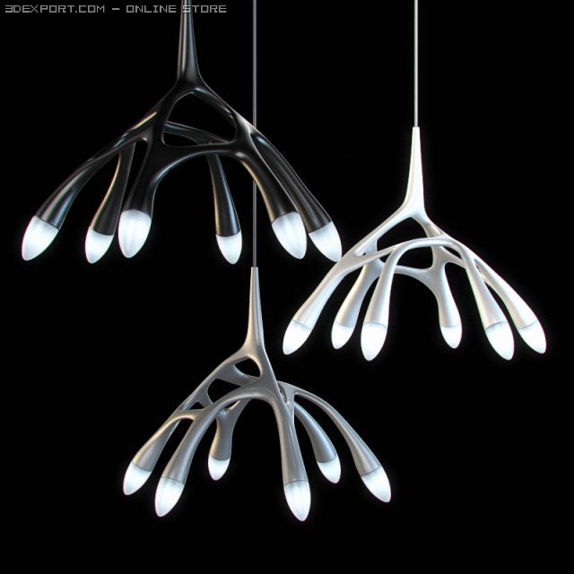 chrome ceiling lamps 15 3D Model .c4d .max .obj .3ds .fbx .stl .blend 