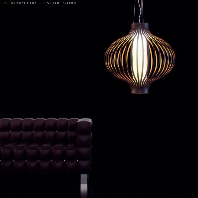 wooden lampshade 17 3D Model .c4d .max .obj .3ds .fbx .stl .blend 
