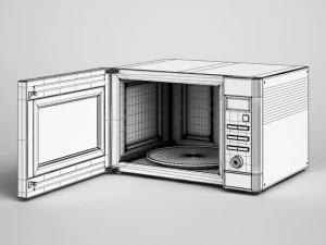 cgaxis countertop microwave oven 11 3D Model
