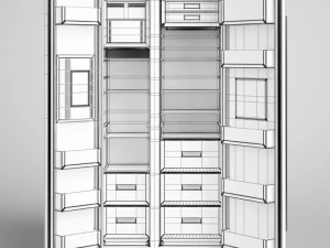 cgaxis side by side refrigerator 13 3D Model