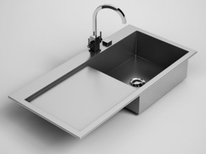 cgaxis kitchen sink with drainboard 24 3D Model