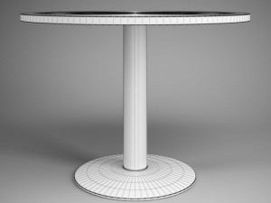 cgaxis round pedestal modern table 25 3D 模型