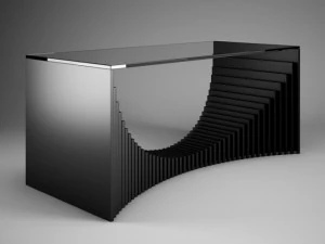 scrivania da ufficio con ripiano in vetro cgaxis 42 Modello 3D