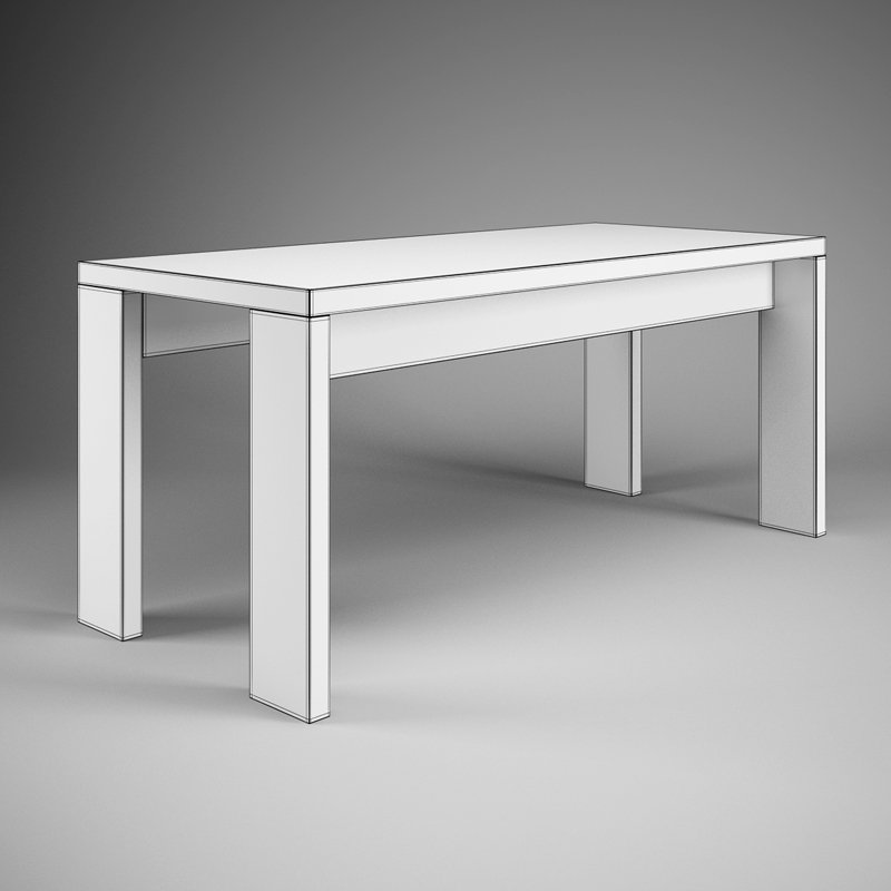 Simple Wooden Table- 3D Model from CGAxis