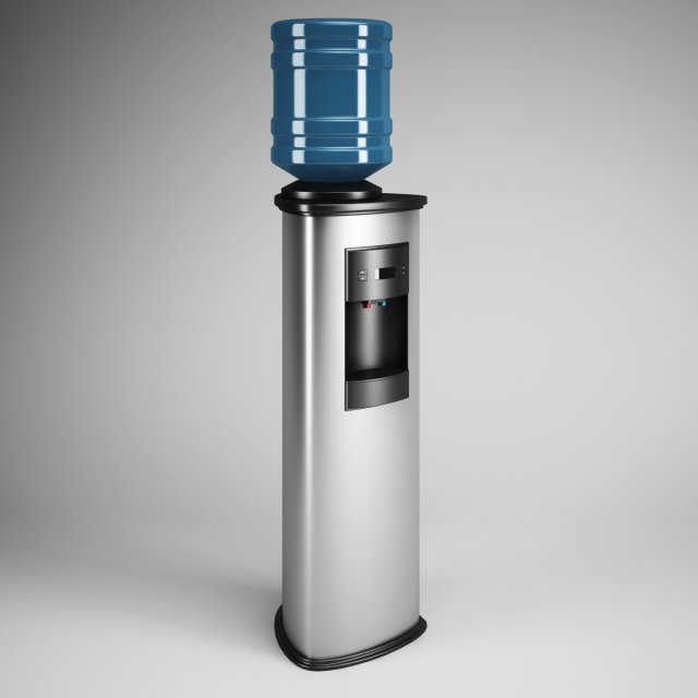 standing water dispenser 18 3D Model .c4d .max .obj .3ds .fbx .stl .blend 