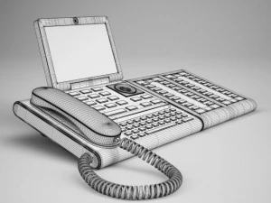 cgaxis office desk telephone 21 3D Model