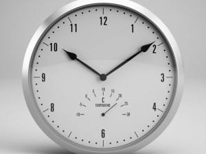 cgaxis wall clock with thermometer 30 Modelo 3D