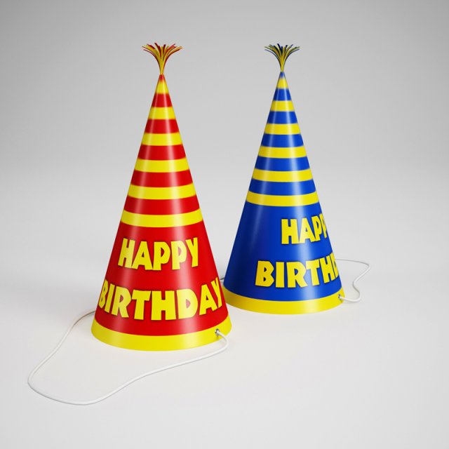cgaxis birthday party hat 01 Model 3D .c4d .max .obj .3ds .fbx .stl .blend 