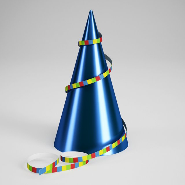 cgaxis birthday party hat 02 3Dモデル .c4d .max .obj .3ds .fbx .stl .blend