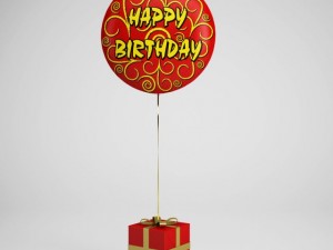 cgaxis birthday gift  balloon 08 Modelo 3D