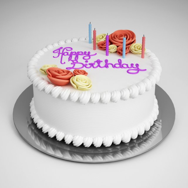 cgaxis birthday cake 10 Model 3D .c4d .max .obj .3ds .fbx .stl .blend 
