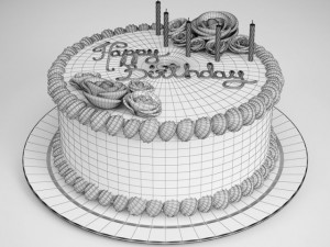 cgaxis birthday cake 10 Model 3D