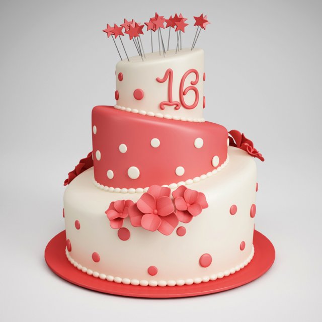 cgaxis birthday cake 11 Modèle 3D .c4d .max .obj .3ds .fbx .stl .blend 