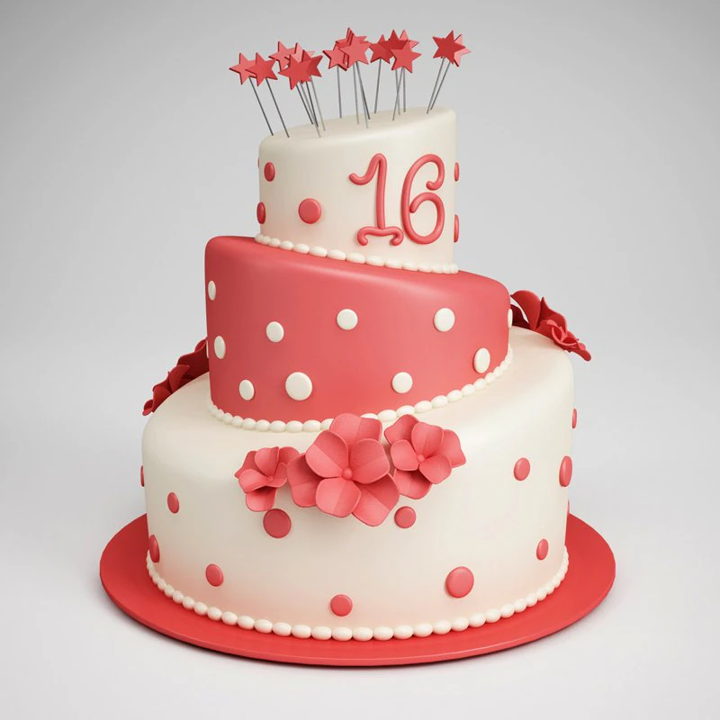 cgaxis birthday cake 11 3D Model .c4d .max .obj .3ds .fbx .stl .blend