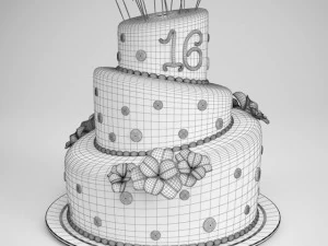 cgaxis birthday cake 11 3D Model
