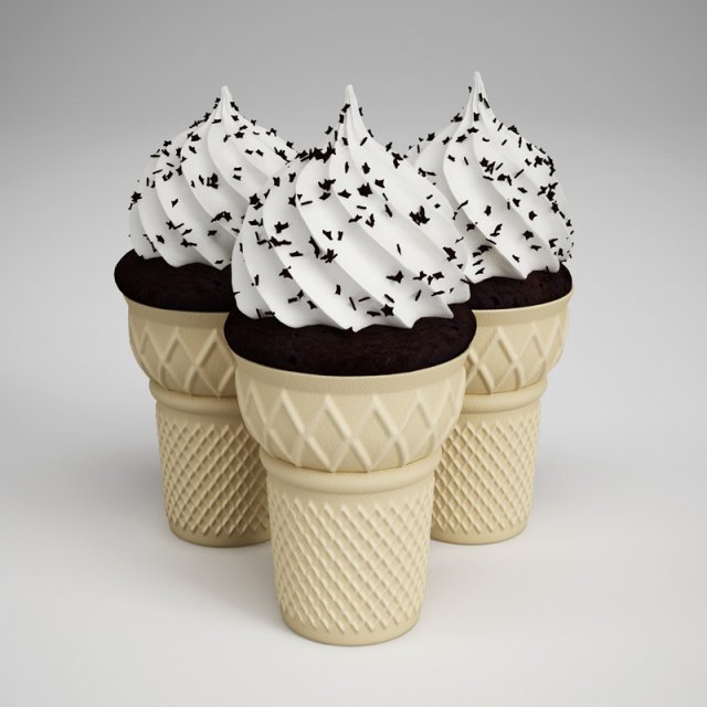 cgaxis ice cream cones 14 Model 3D .c4d .max .obj .3ds .fbx .stl .blend 
