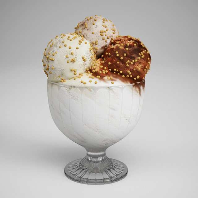 cgaxis ice cream in dish 15 3D Model .c4d .max .obj .3ds .fbx .stl .blend 