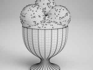 cgaxis ice cream in dish 15 3D Model