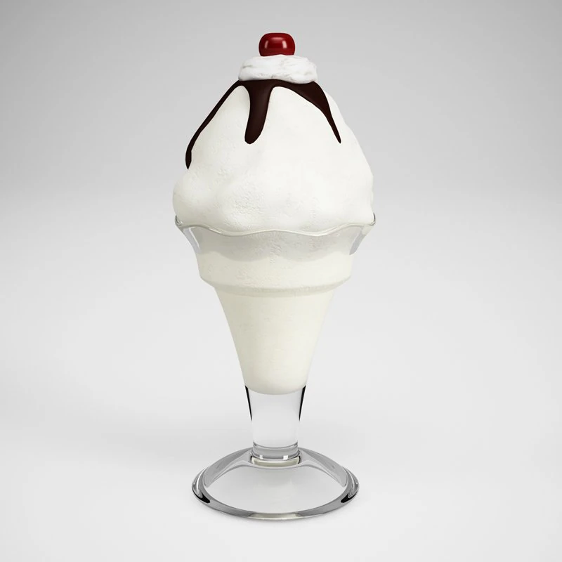 cgaxis ice cream sundae 16 3D Model .c4d .max .obj .3ds .fbx .stl .blend 
