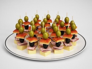 cgaxis appetizers on plate 20 3D Model