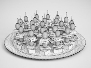 cgaxis appetizers on plate 20 3D 모델