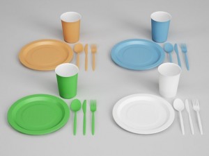 cgaxis plastic dishes  utensils 25 Modèle 3D