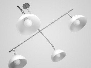 cgaxis fourbulb ceiling lamp 10 3D 모델