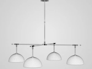 cgaxis fourbulb ceiling lamp 10 3D Model