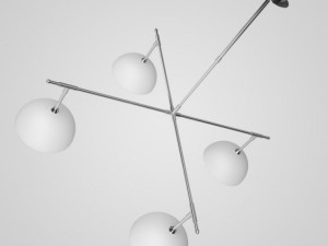 cgaxis fourbulb ceiling lamp 10 3D Модель