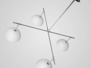 cgaxis fourbulb ceiling lamp 10 3D Model