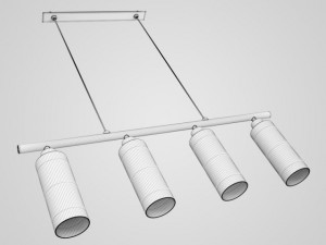 cgaxis fourbulb ceiling lamp 11 Model 3D