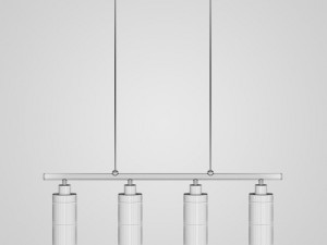 cgaxis fourbulb ceiling lamp 11 Model 3D
